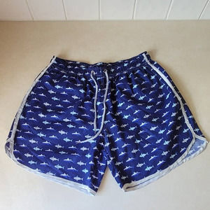Boys' Nautical Shark Swim Trunks Size Large